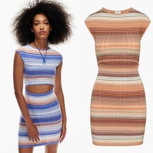 NWOT ARITZIA [WILFRED FREE] [SM] CUT OUT KNIT MINI DRESS IN SOFT TERRACOTTA 🍊